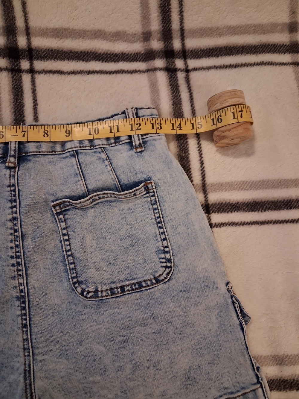 Flamingals Light Wash Denim Cargo Shorts - Picture 3 of 7